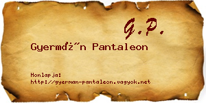 Gyermán Pantaleon névjegykártya
